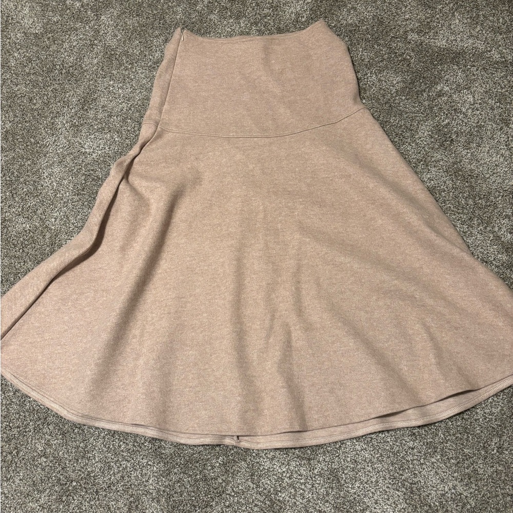 OGL Soft Beige Flare Wool Like Skirt Size Small NWT